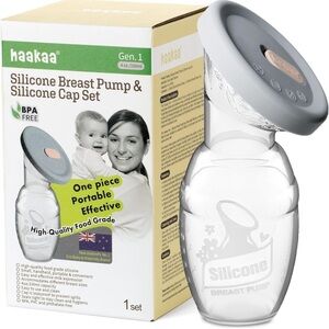 haakaa Manual Breast Pump Breastfeeding Pump Food Grade Silicone Cap 4oz/100ml